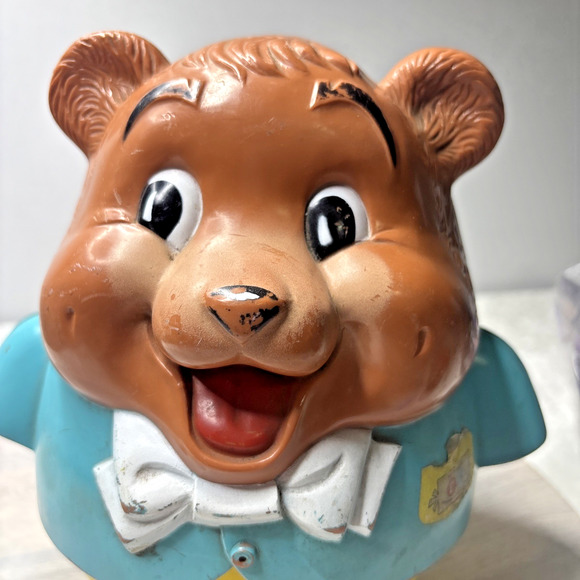 Vintage Roly Poly Bear Toy Fisher Price Playskool 1970s 1980s Wobble Weeble - Picture 7 of 9